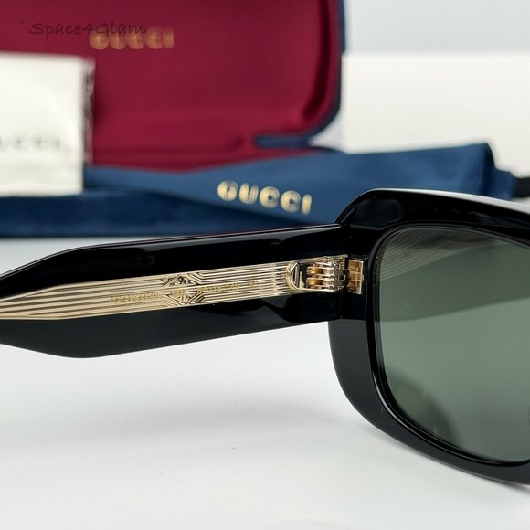 Gucci Women Sunglasses Black Grey Rectangle GG1531SK 001 BRAND NEW main image 4